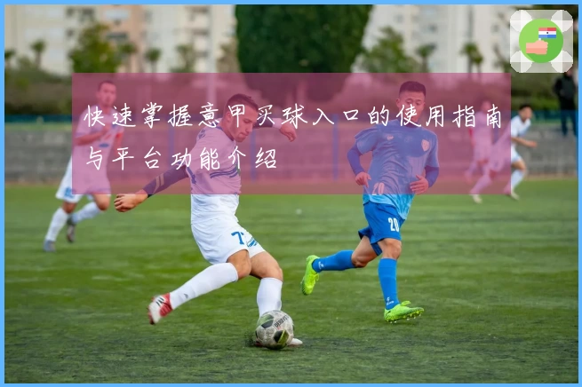 快速掌握意甲买球入口的使用指南与平台功能介绍